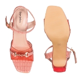 Glass Heel Sandal 6 Pair Set - Peach Patent
