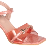 Glass Heel Sandal 6 Pair Set - Peach Patent