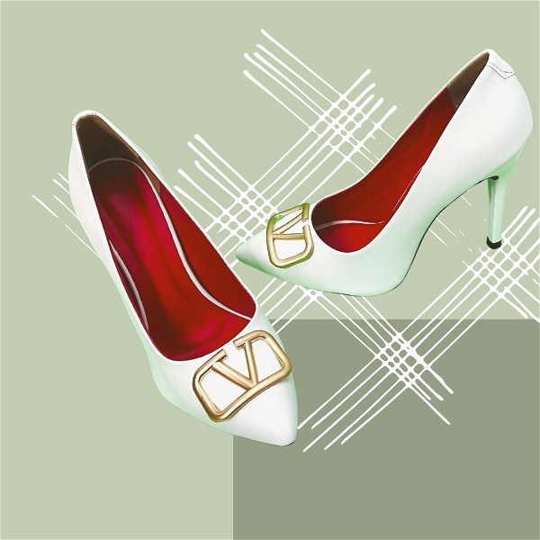 White heel - 6 Pair set - White