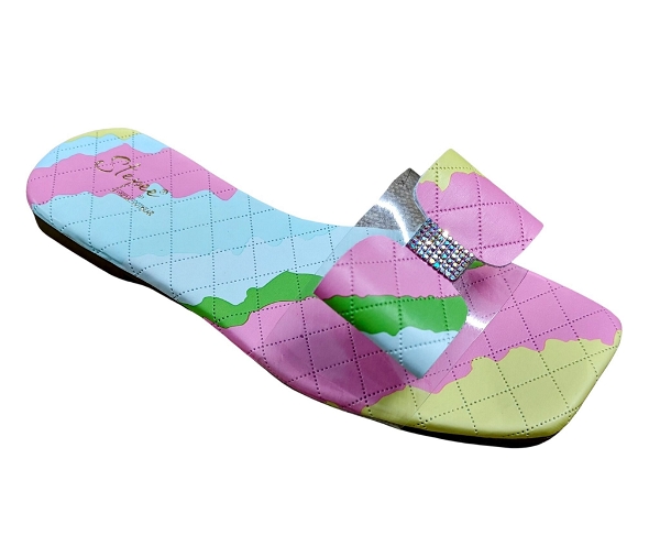 Women flat trendy slipper - 6 pairs set - Pink