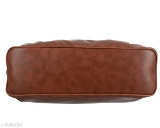GAb -10283001 Attractive Women's Brown Leather Handbag - Nutmeg Wood Finish, Free Size