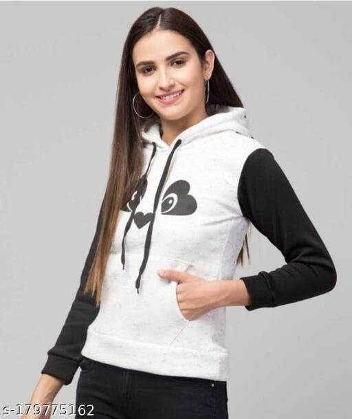 GWSb-179775162 stylish panda huddy for women for winter - White, L