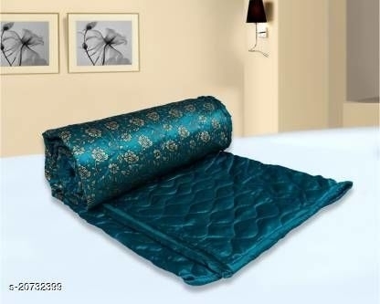 GHFb-20732396 FEATHER SOFT Jaipuri Silk Gold Print Designer Double Bed (90x100) AC - 90×100, Casal