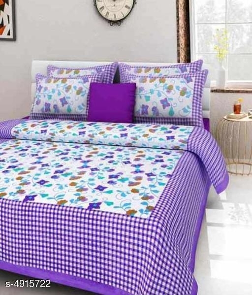 GHFa-4915723 Attractive cotton 90x100Double Bedsheets  - Queen, Lavender