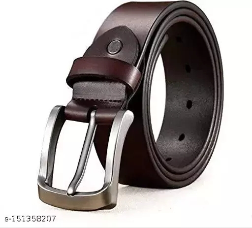 GAa-151358207 Men's Stylish Pure Genuine Leather belt Brown belt  - Morocco Brown, 36