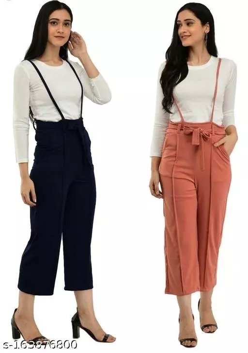 GTCb-163876800 Best Seller Stylish Fashionable Dungaree for Women  | Colours - Peach & Navy Blue (PACK OF 2) - Navy Blue &Peach, S