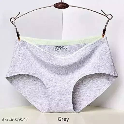 GIWb-1190647 Woman Ice Silk Mid-Waist Panties Pack -2 - Athens Gray, L