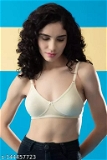 GIWb-144457723 Clovia Non-Padded Non-Wired Full Cup T-shirt BraClovia Non-Padded Non-Wired Full Cup T-shirt Bra - Ivory, 34-𐃗