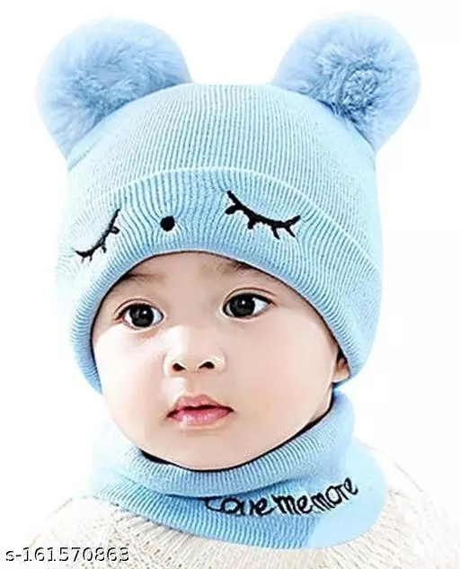 GWSc- 161570859 Tompik Baby Winter Hats & Scarf - Regent St Blue, Free Size