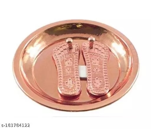 GHDc-183784122 CopperShri Maa Laxmi Charan Paduka with Plate - P-A, Free Size