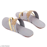 GFb-68076594 Women Kohlapuri Style Toe Ring Flats - P-A, IND-6