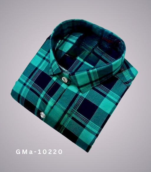 GMb-10220 Trendy Men's Shirts - Green & Black, S