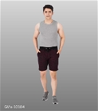 GMa-10104 High Quality Fashion Checkered Men's Shorts  (Pack of 2) - Maroon & Black, 28