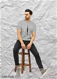 GMb-10231  T-shirt For Men - Silver, M