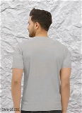 GMb-10231  T-shirt For Men - Silver, L