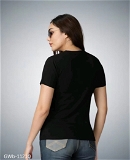 GWb-11210 Half Sleeve Black T-Shirt For Girls & Women's  - S