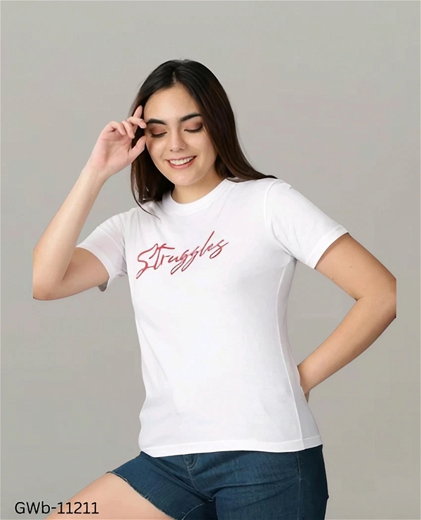 GWb-11211 Trendy Cotton T-Shirts For Women  - XXL