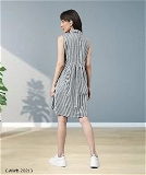 GWWb-20213 Grey Printed Shirt Dress For Women  - XL