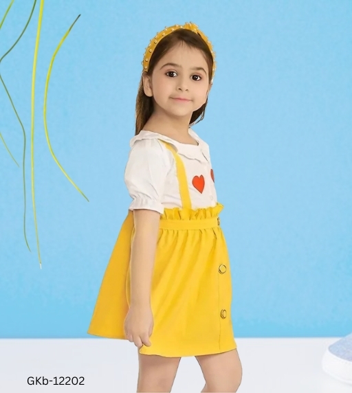 GKb-12202 Stylish Cotton Blend Frock For Girls - 3-4 Years