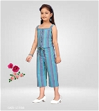 GKb-12208 Striped Pattern Top and Pants For Girls  - 7-8 Years