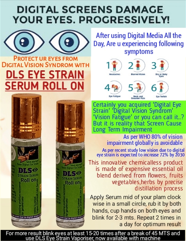DLS Eye Strain Serum Roll On - 8ML, No