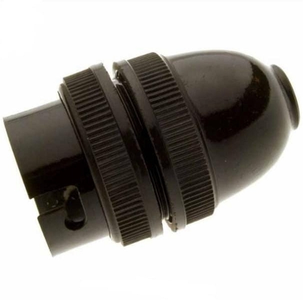 Bulb holder black bakelite period shape