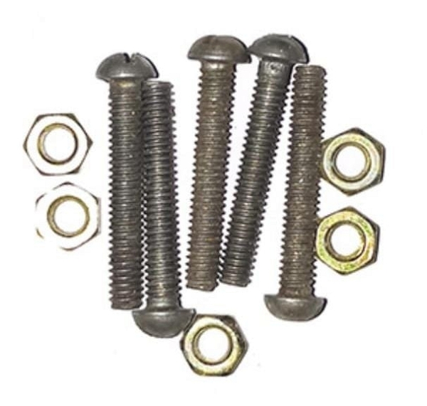 5pc set of 3mm Diameter Button Head 1 inch Bolt and Nut