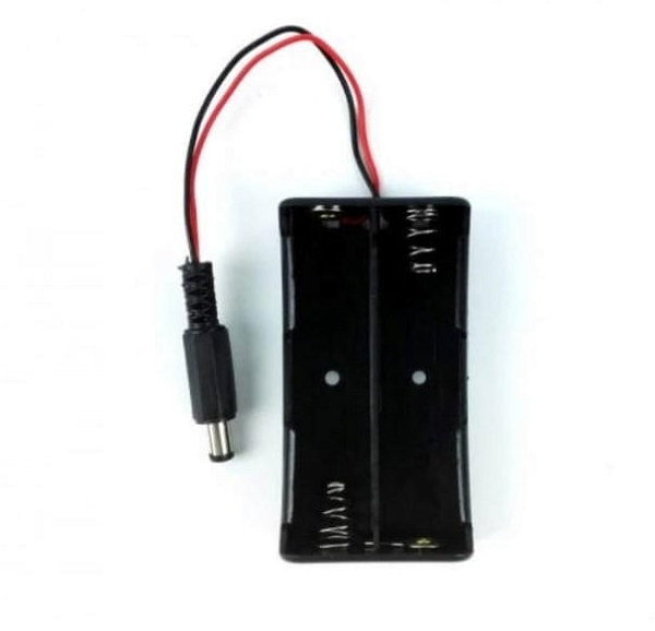 2 Cell AA Battery Holder Box with Male DC Jack