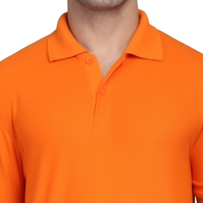 Inkkr Solid Men Polo Nack T-shirts P-1019 - Web Orange, Rskart, S