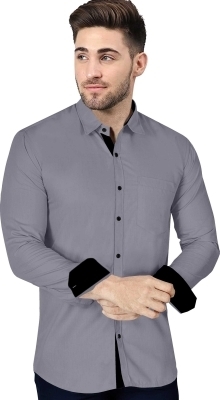 Men Solid Casual Grey Shirt  - Gray, Rskart, XL