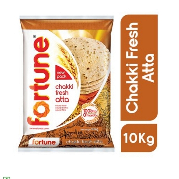 Fortune Chakki Fresh Atta - 100% Atta, 0% Maida - 10 Kg