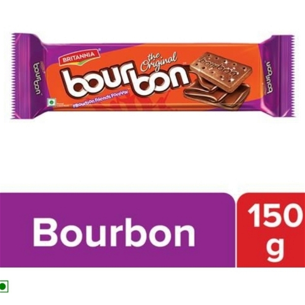 Britannia Bourbon Cream Biscuit - Chocolate Flavor - 150Gm