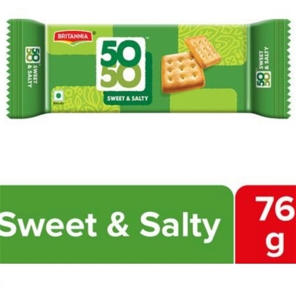 Britannia 50:50 Sweet & Salty  Biscuits,  - 76Gm 