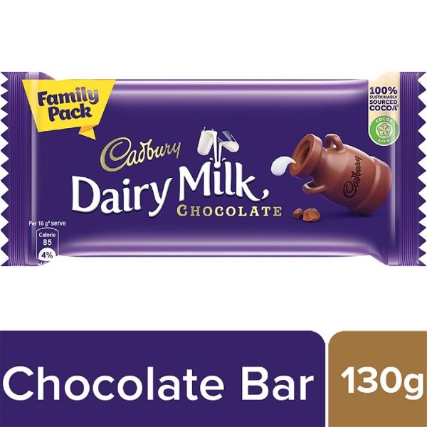 Cadbury Dairy Milk Chocolate - Family Pack - 130Gm