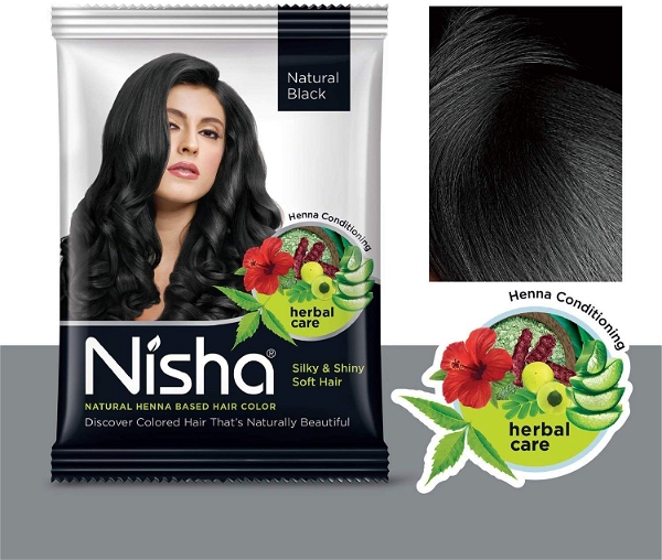 Nisha Hair Color - Black Natural  - Trial Pack 