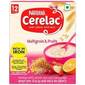 Nestle Cerelac Baby Cereal with Milk - Multigrain & Fruits, (From 12-24 Months) - 300g