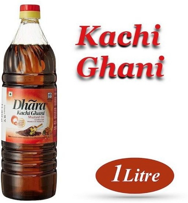 Dhara  Mustard Oil (Kachchi Ghani) - 1 Ltr. Pet Bottle