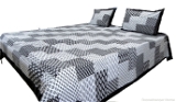Quilted patches Printed Double Bed Sheet