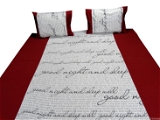 Doppelganger Homes Good Night Sleep Maroon Double Bed sheet