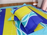 Doppelganger Homes Green waves Designer Double Bed Sheet