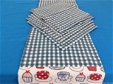 Doppelganger Homes Cotton Dining Table Cover, Runner & Placemat set (8PCS)-49