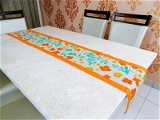 Doppelganger Homes Orange Floral Cotton Table Runner