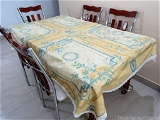 Doppelganger Homes Golden Yellow Floral Table Cover (Cream Lace)