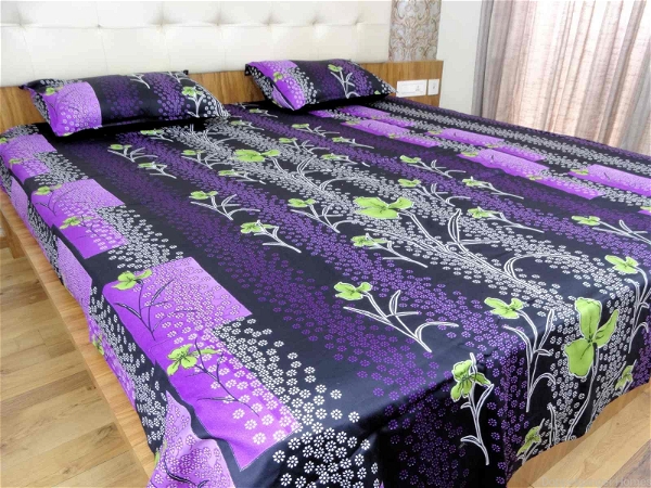 Doppelganger Homes Floral cotton Double Bed Sheet-104