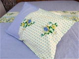 Doppelganger Homes Polka dots & Flowers Double Bed sheet-89