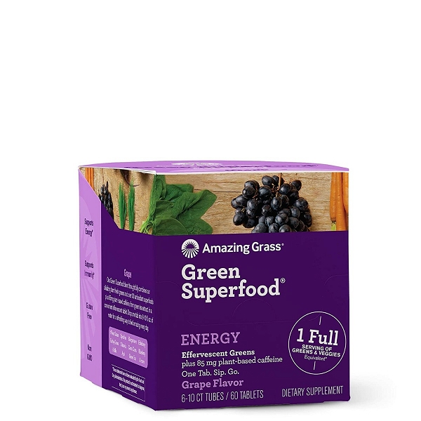 AMAZING GRASS: Green Superfood Effervescent Greens Grape Flavor, 1 bx