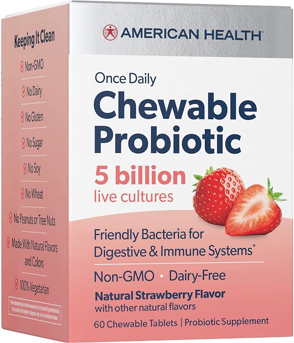 AMERICAN HEALTH: Probiotic Chew Strawberry, 60 tb