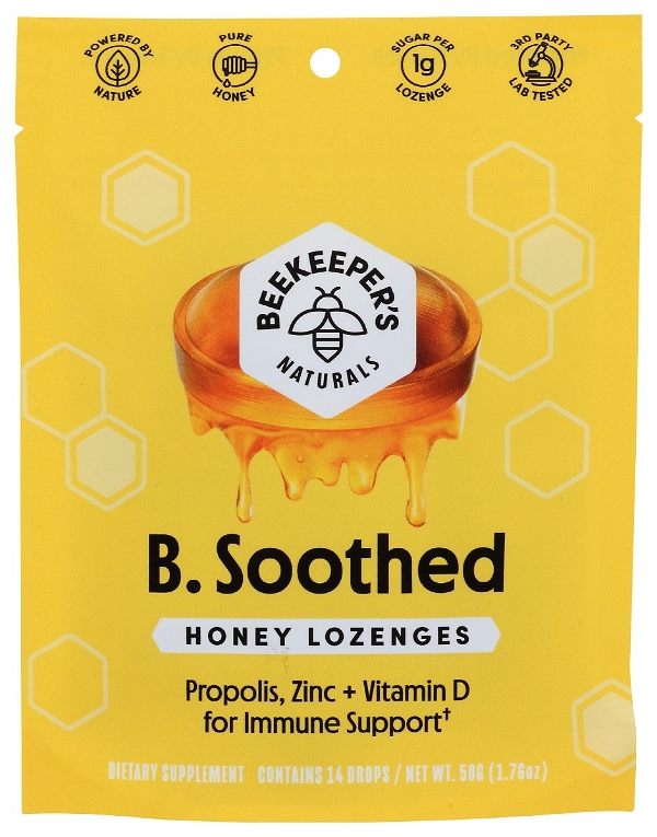 BEEKEEPERS: B Soothed Honey Lozenges, 50 gm