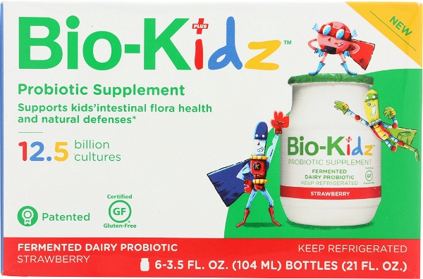 BIO-KIDZ BIO K: Probiotic Kidz Strawberry Six Pack, 21 oz