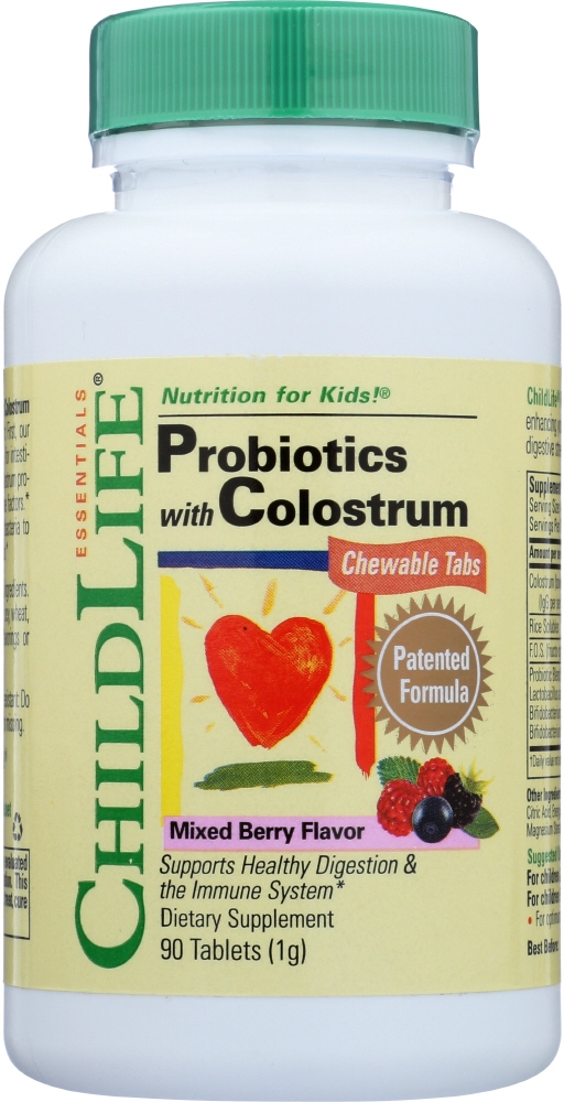 CHILDLIFE ESSENTIALS CHILD LIFE: Probiotics with Colustrum Mixed Berry Flavor, 90 tb